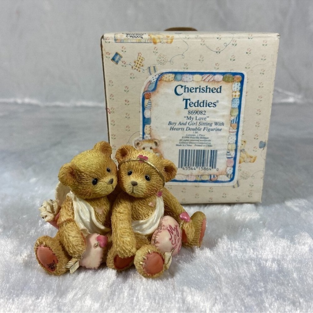 Cherished Teddies Boy & Girl Cupid With Heart Saying My Love   #869082M